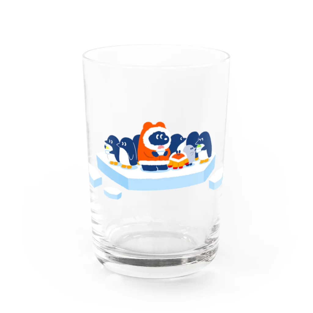 トマトマーケットの南極に来たクマとカニ Water Glass :front