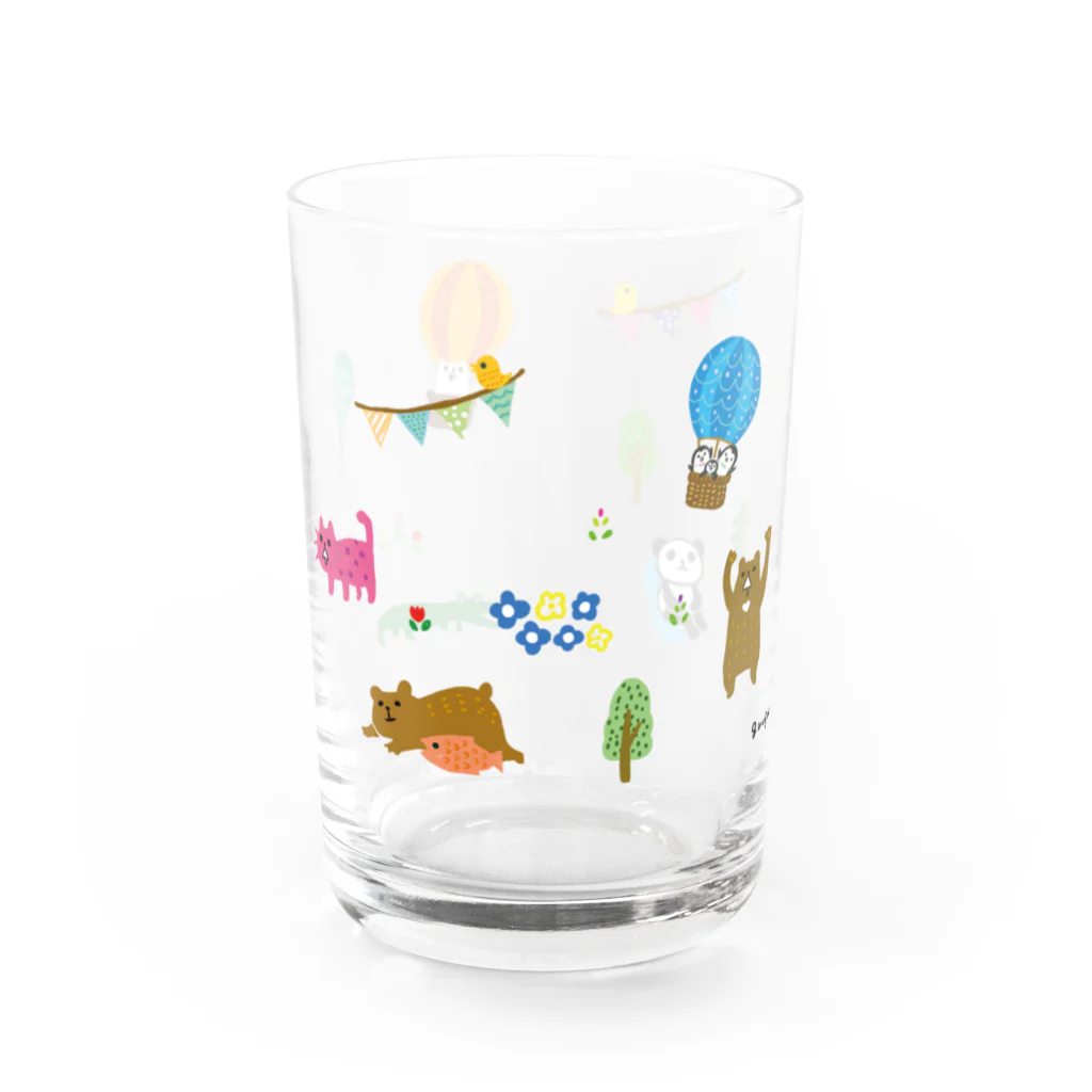 まるぺ 脱力グッズ屋さんの森の激ゆる動物たちのグラス Water Glass :front