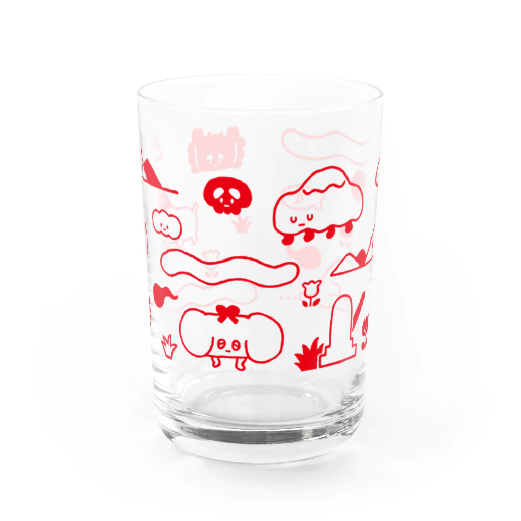 SHOP味み suzuri店のおそろし村 Water Glass :front