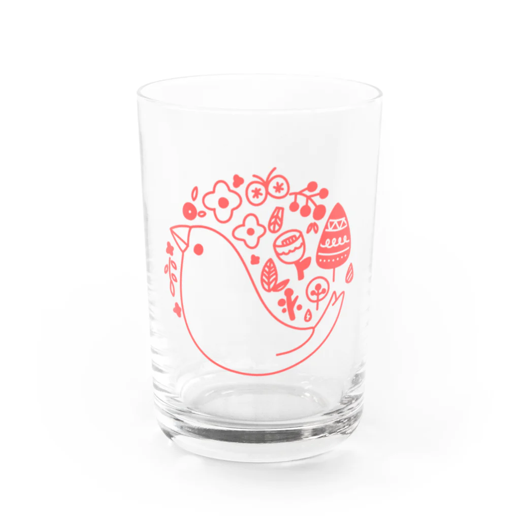 ・buncho days・ 文鳥デイズの北欧風ロゴマーク文鳥 Water Glass :front