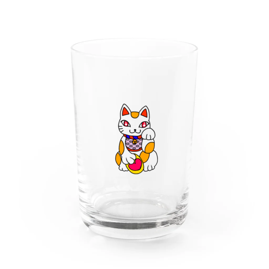 ヒロミンゴフラミンゴのまねきねんねこ Water Glass :front