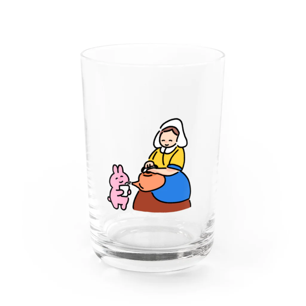 ミシン王の注ぐ女 Water Glass :front