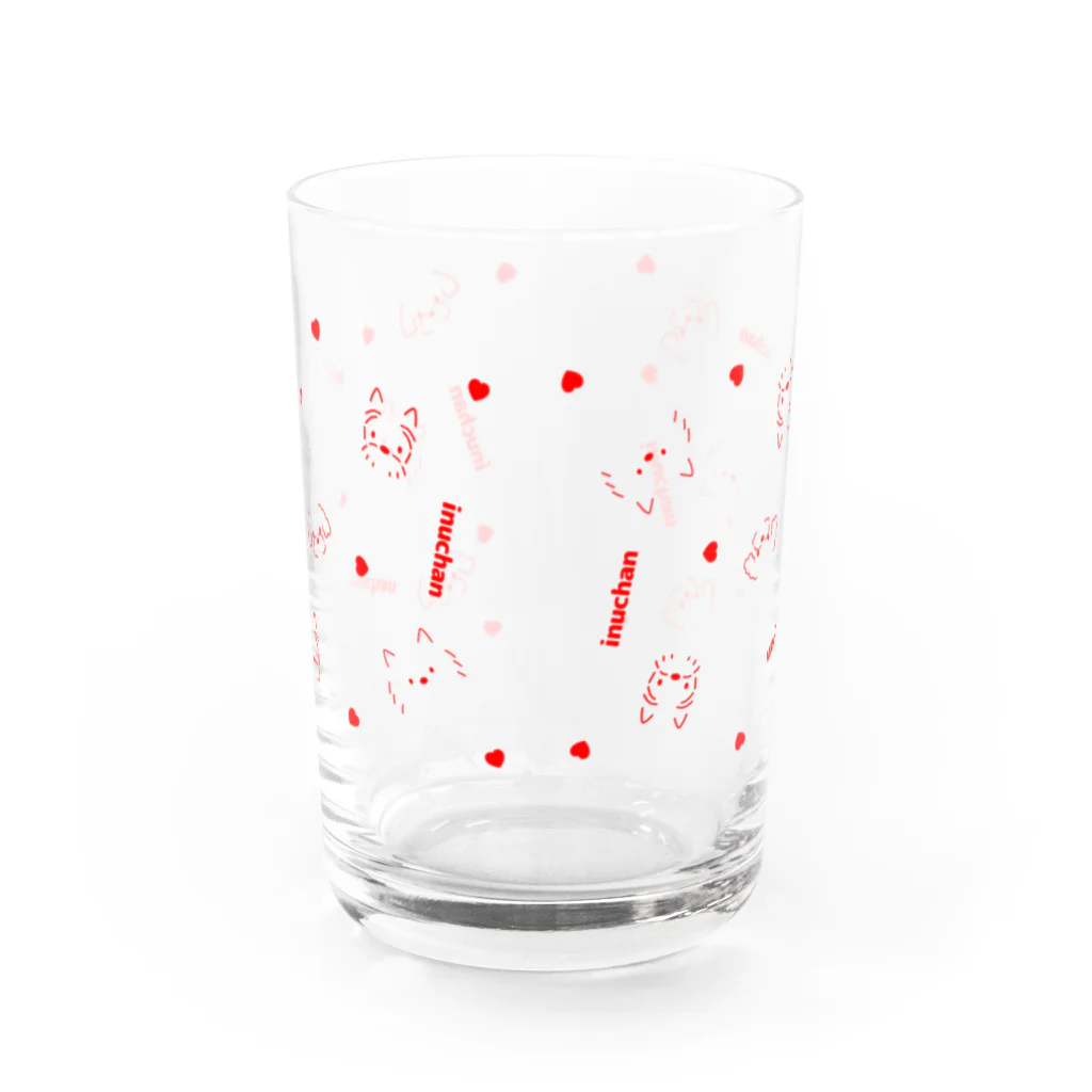 ハッピージャムジャムのイヌチャン集合(あか) Water Glass :front