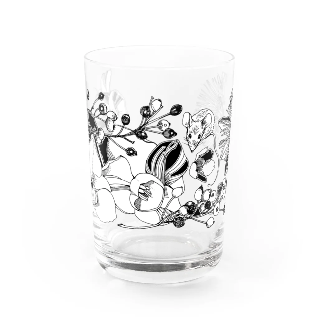 cameliaのおはなとねずみ Water Glass :front