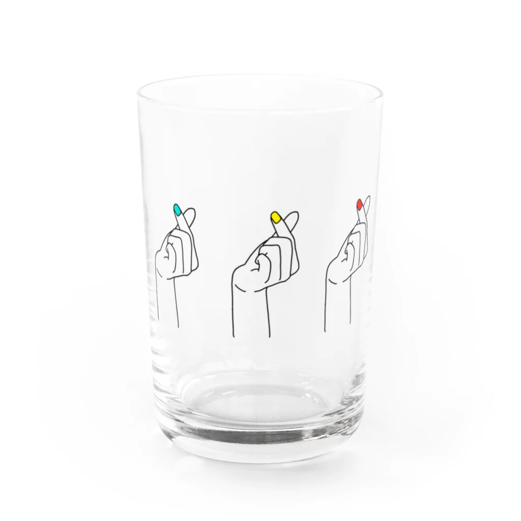 cheon.の信号指ハート Water Glass :front