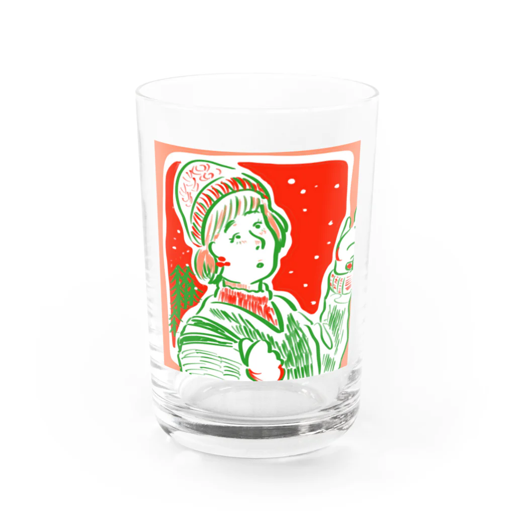 まーちゃんのクリスマスちゃん Water Glass :front