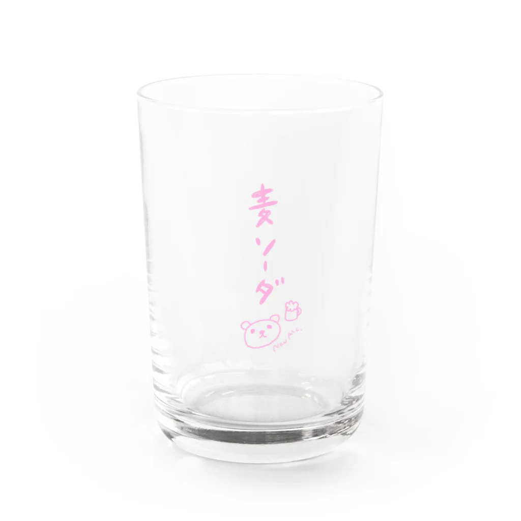 のんあるこショップ🍺の麦ソーダ（ビール）🍺 Water Glass :front