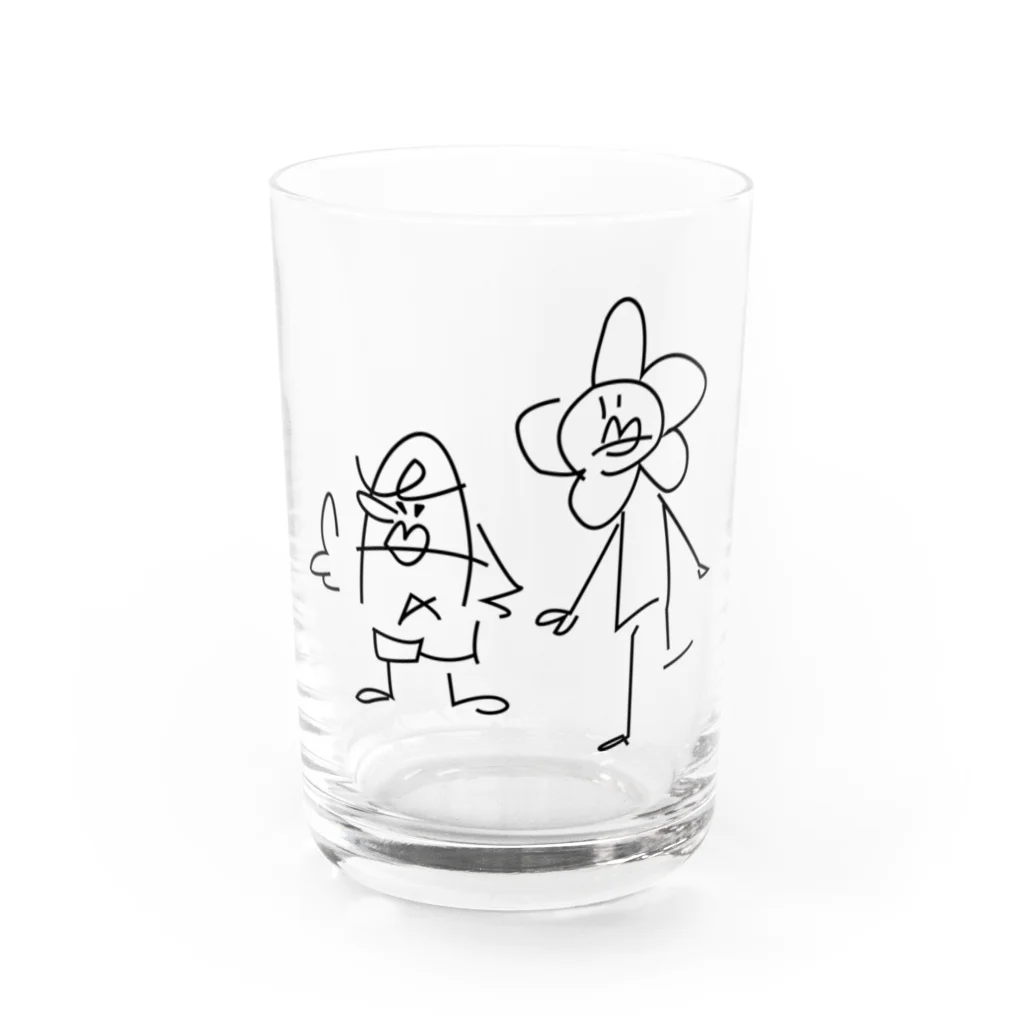 東海道中膝栗毛のゆび刑事とはなのようせい Water Glass :front