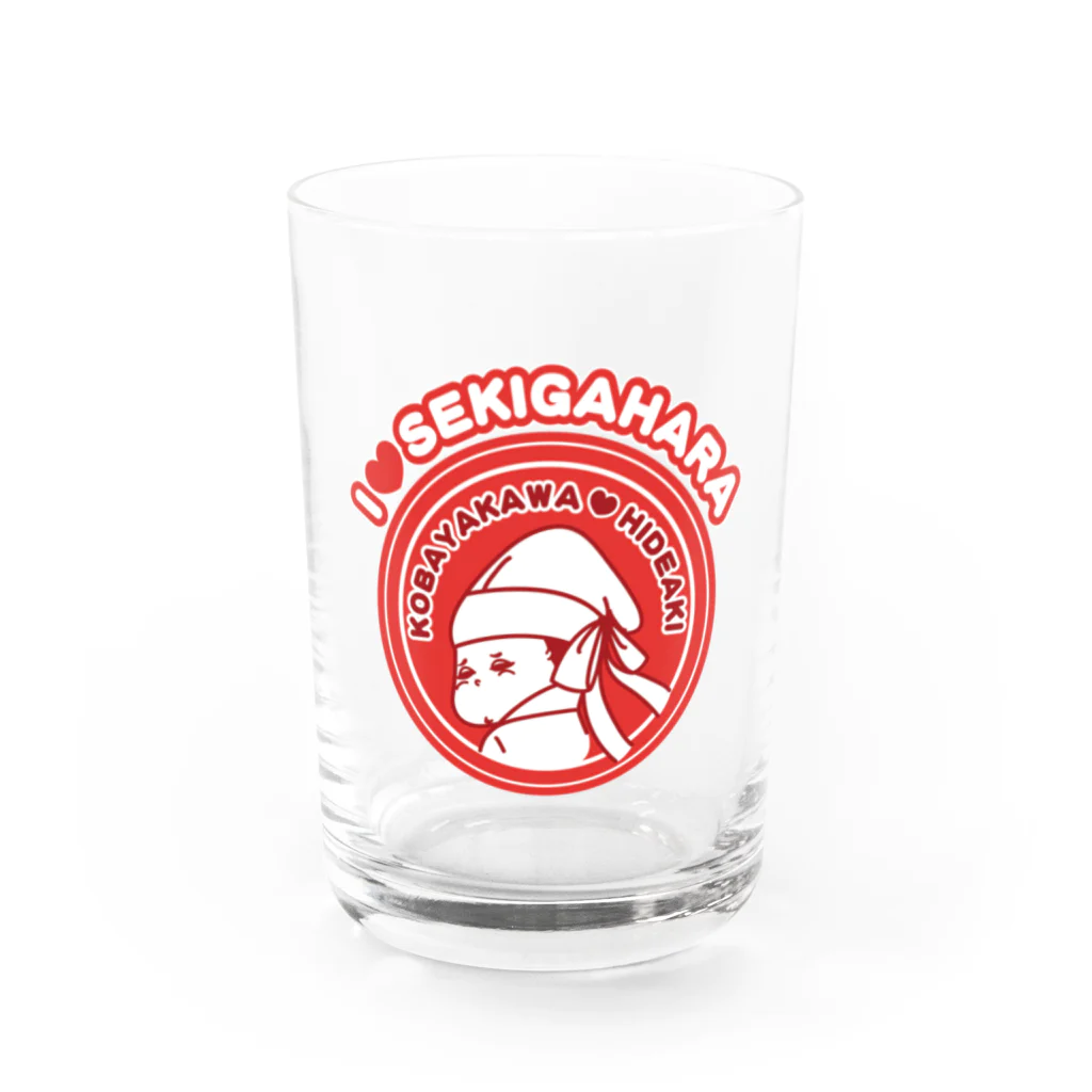 関ヶ原七武将❤️I LOVE Sekigaharaの小早川ひであきくん Water Glass :front