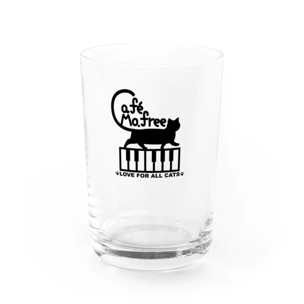 café Mo.freeの鍵盤を歩くネコ Water Glass :front