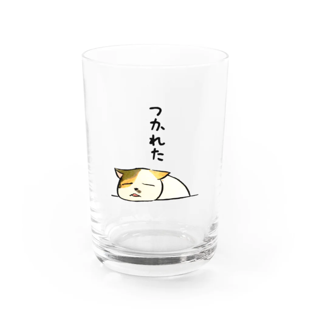 café Mo.freeのつかれた Water Glass :front