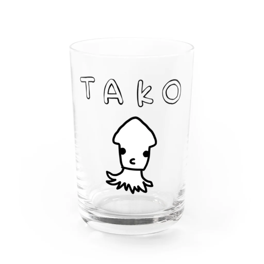 みおのゆる絵ぐっずの🐙たこ Water Glass :front