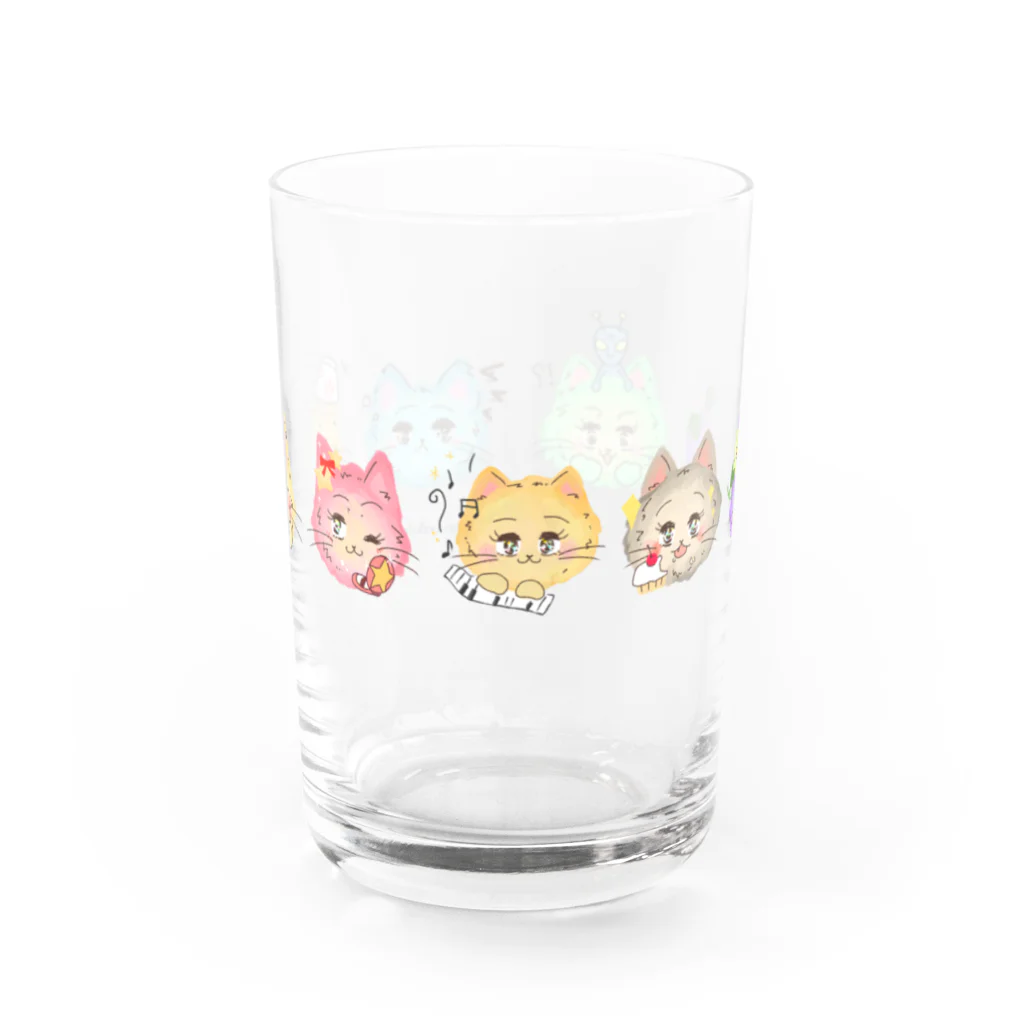 いなりずしランドの7匹のおかお Water Glass :front