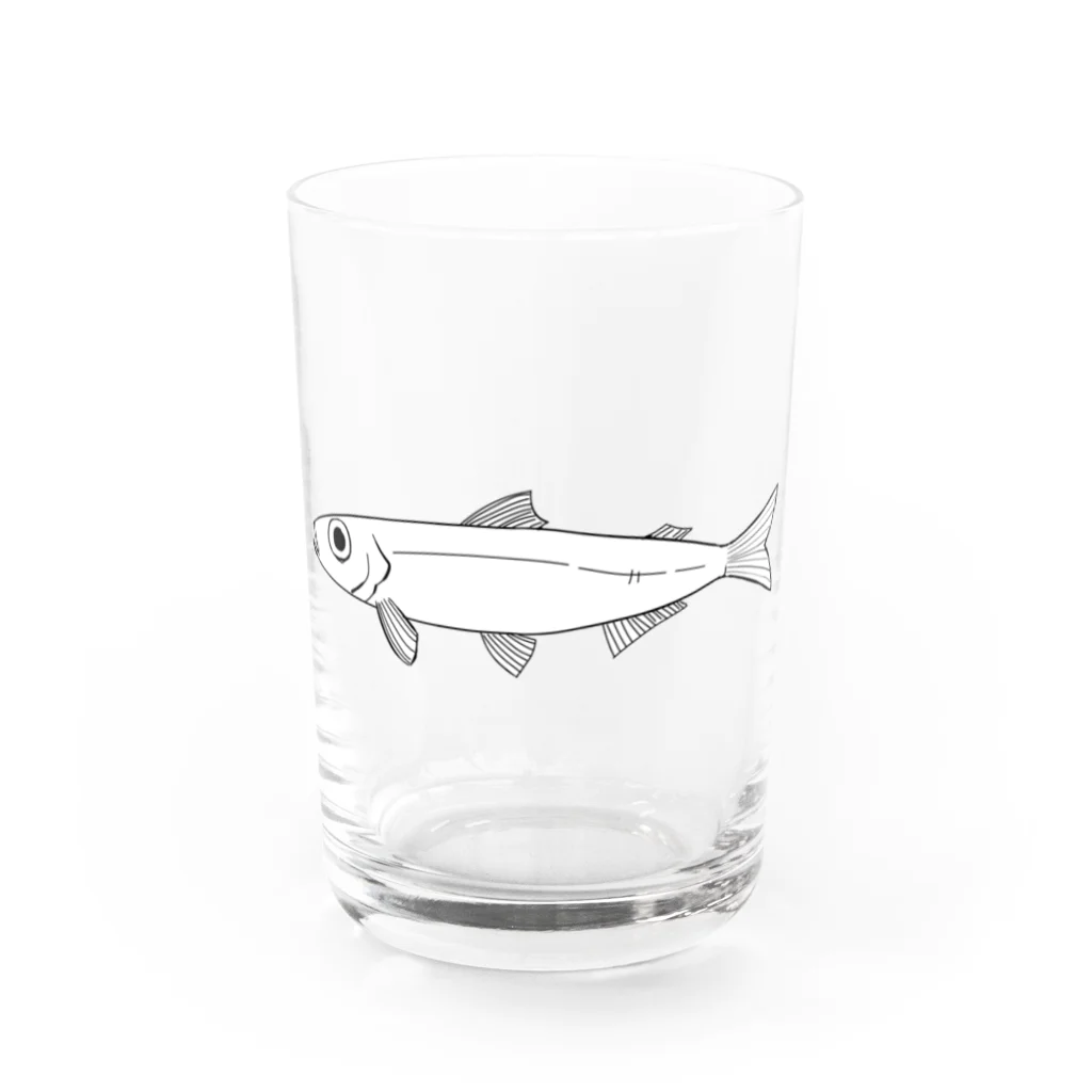 死魚屋のワカサギ Water Glass :front