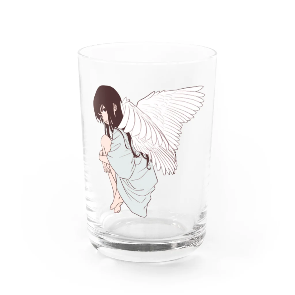 one-naacoの飛べそうな女子(茶系色バージョン) Water Glass :front