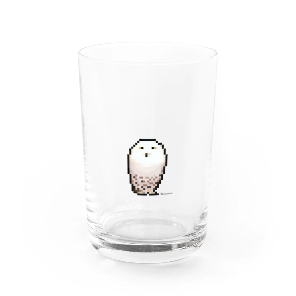 ko-maのドット絵のシロフクロウさん Water Glass :front