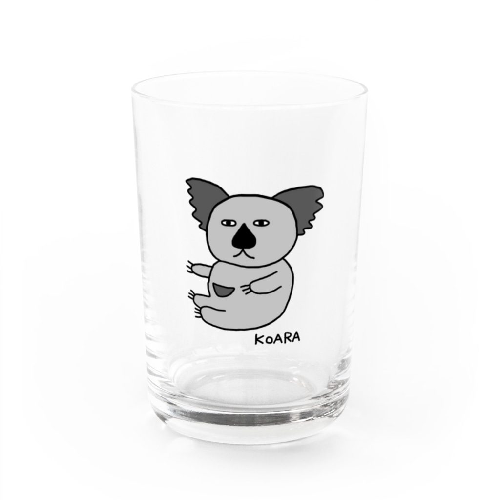 麦畑のコアラG(下手な絵) Water Glass :front