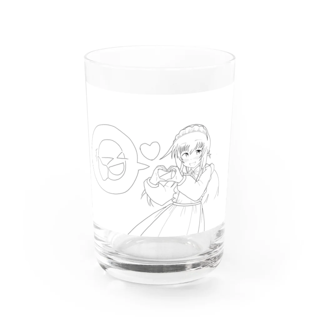 cris mateのメイドハートガッツ Water Glass :front