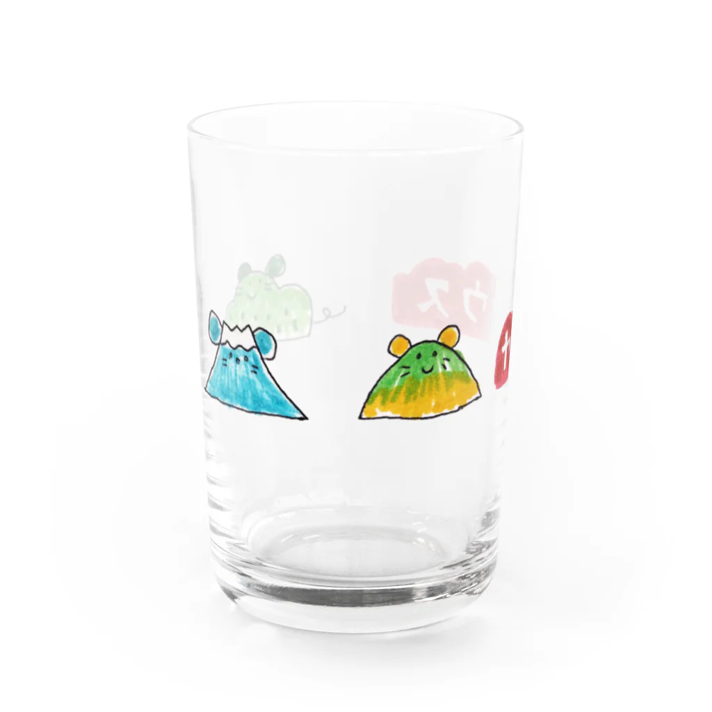 真奈美のしりとり生物山ウス達 Water Glass :front