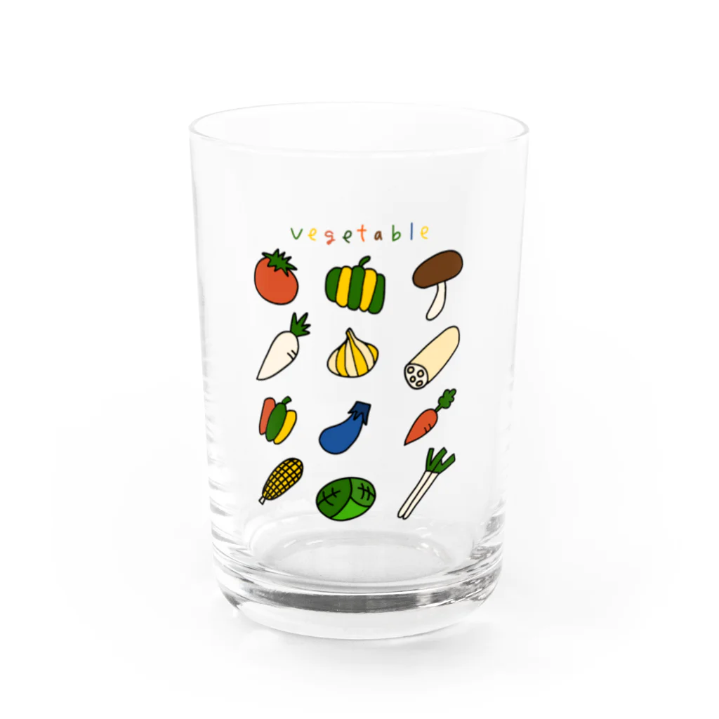 麦畑の野菜イラスト Water Glass :front