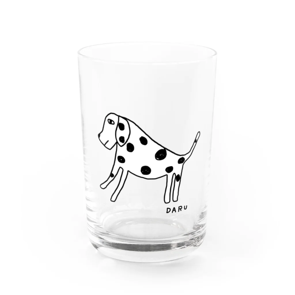 麦畑のダルメシアン(下手な絵) Water Glass :front