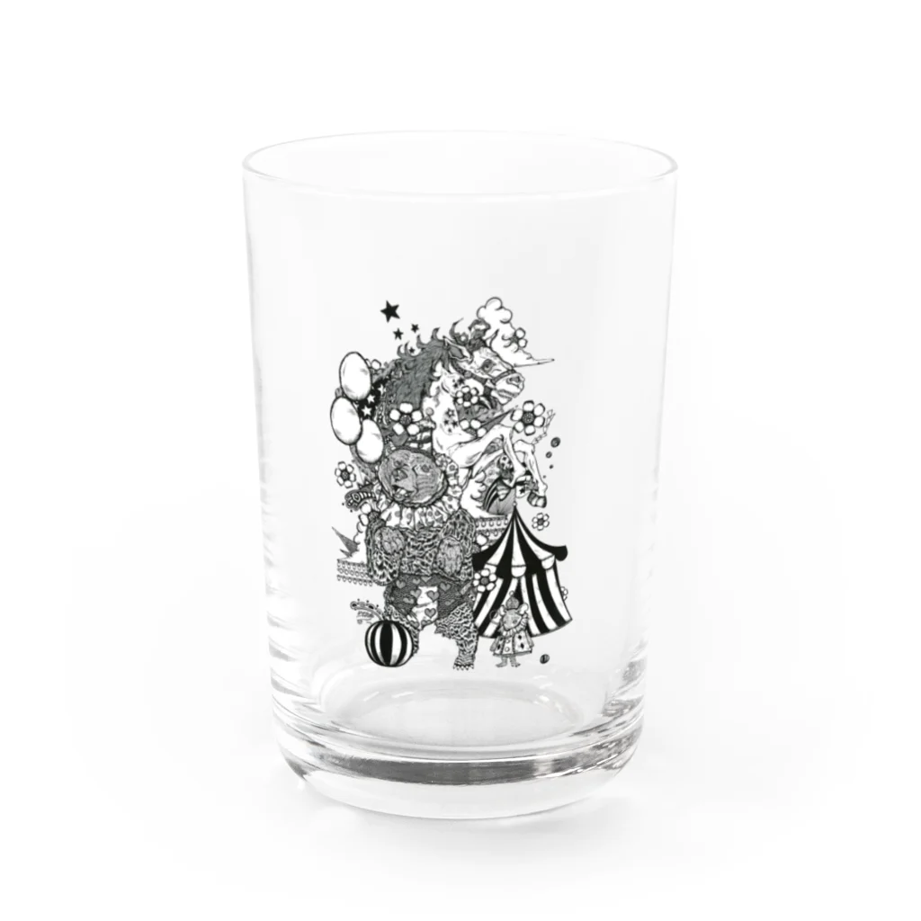 筆ペン画家 原良輔のcircus Water Glass :front