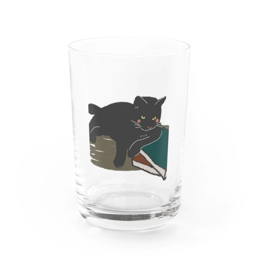 あーあーのくろねこと文学 Water Glass :front