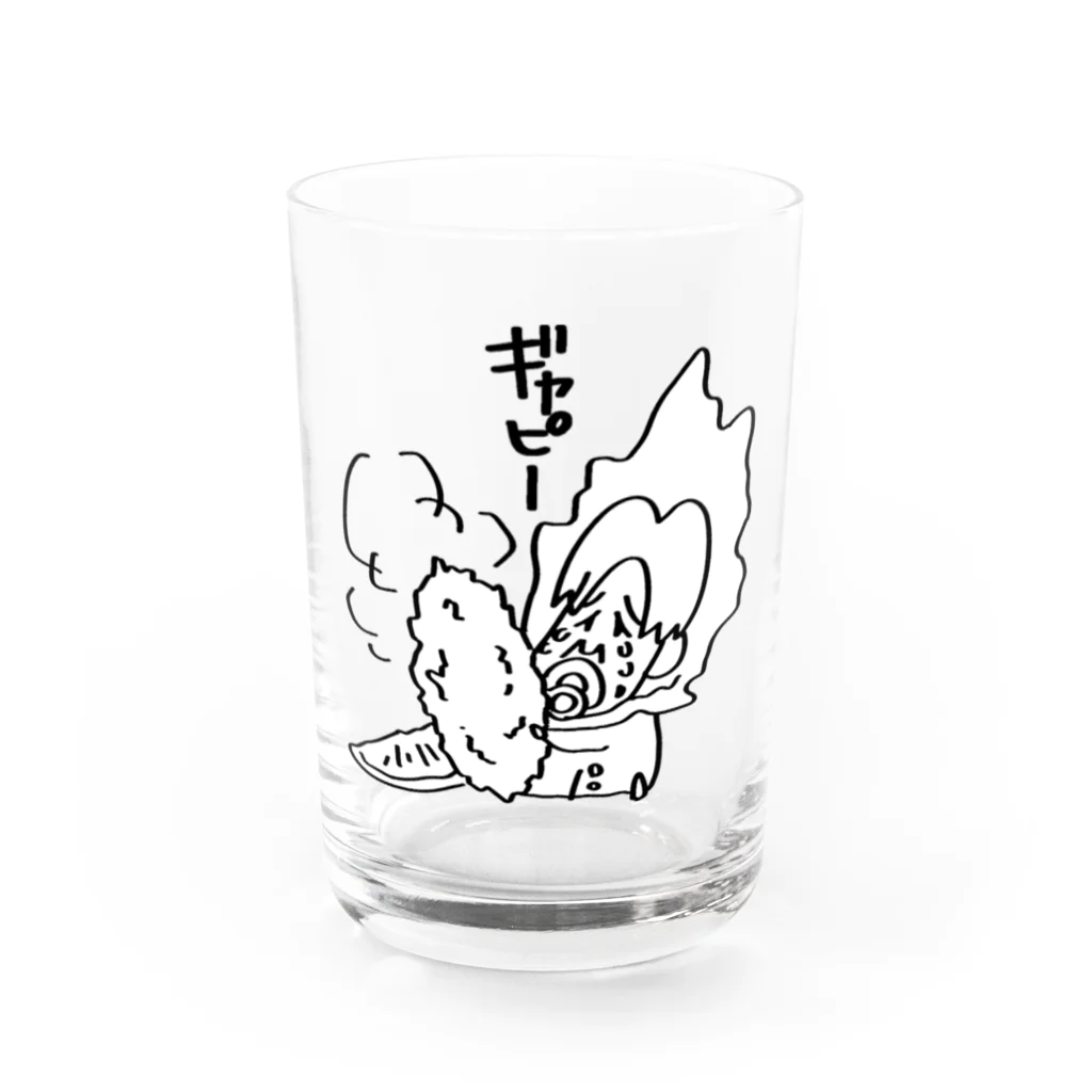 kawajitomoyoのカキの子ちやちゃん おともだち グラス前面