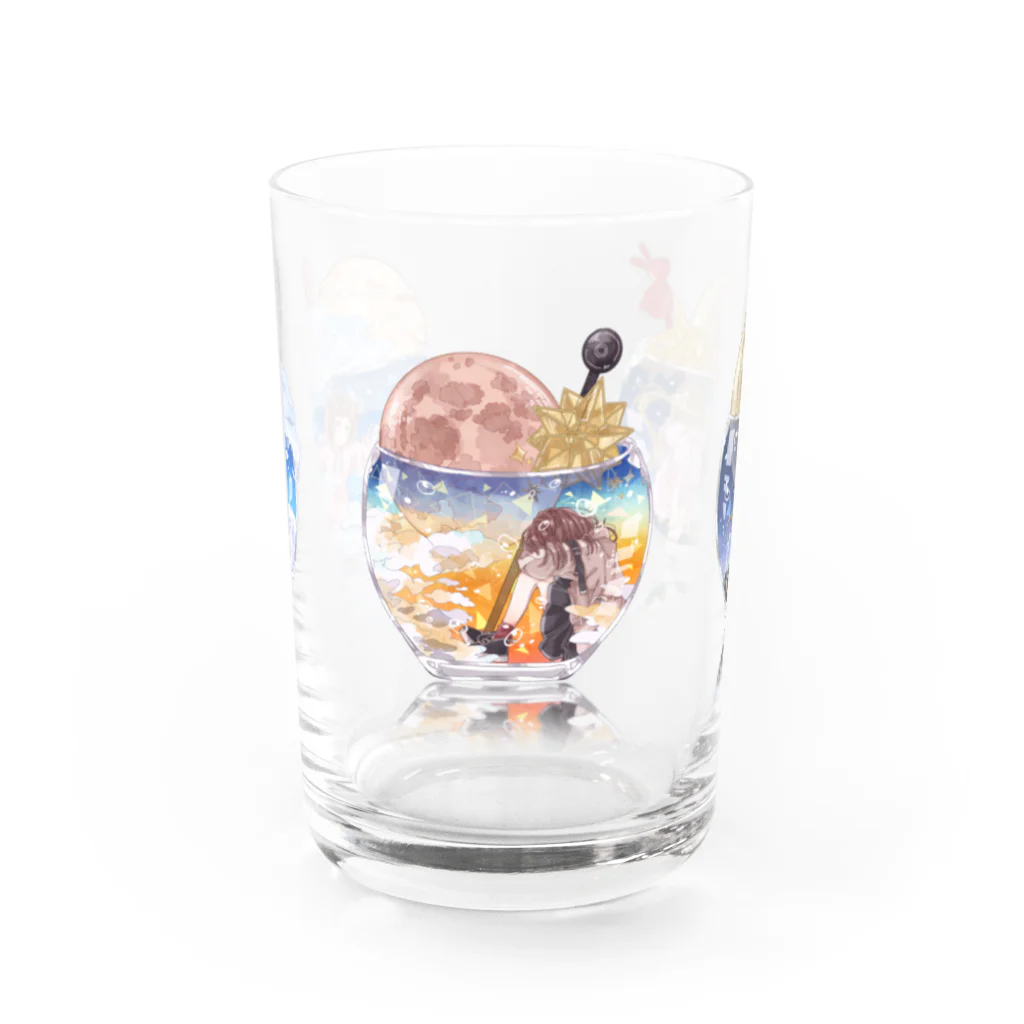 炭酸生活の空のクリームソーダ Water Glass :front