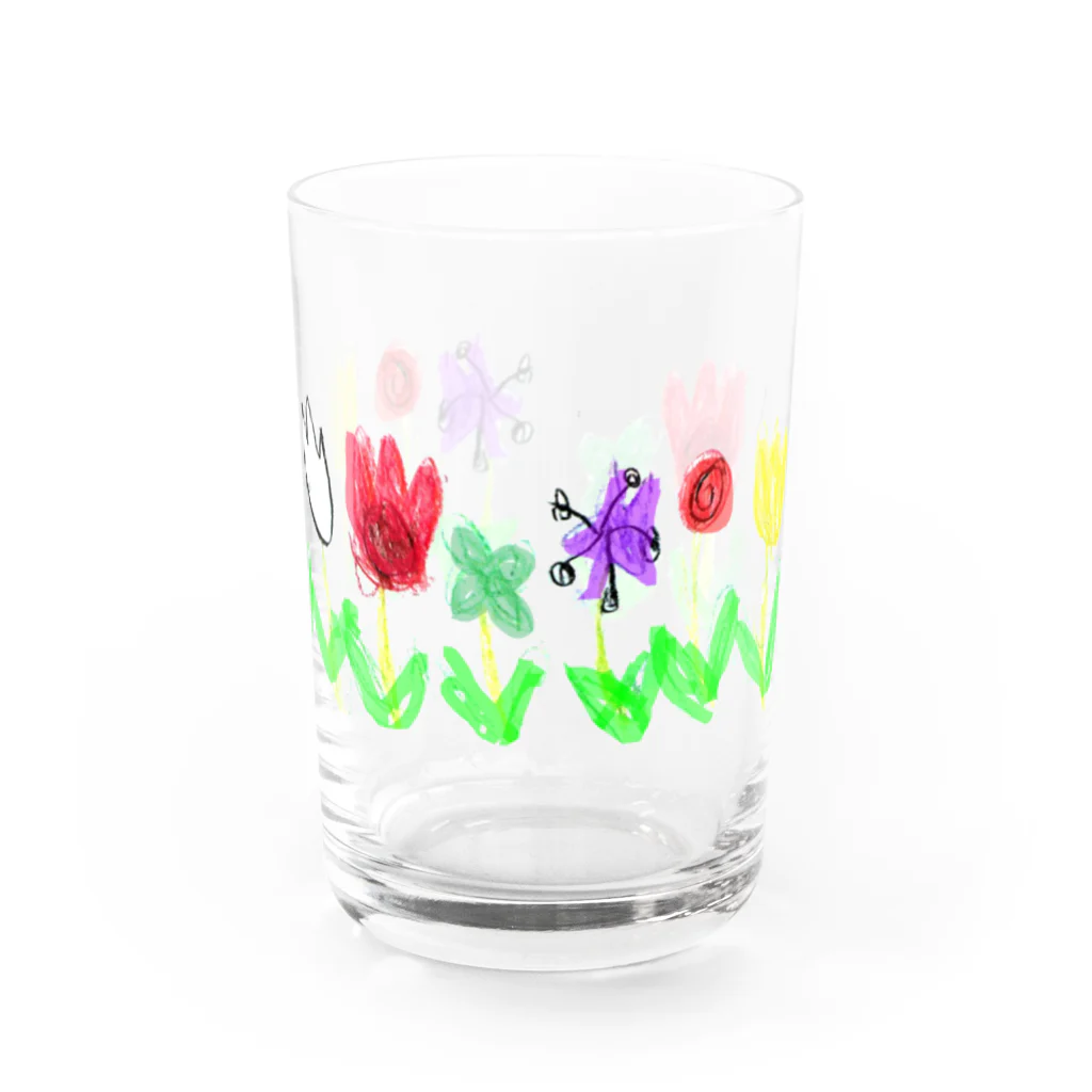 真奈美のお花いっぱい Water Glass :front