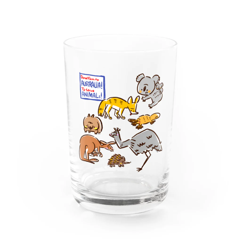 サタケ商店🐅🍛のオーストラリアアニマル(500円募金) Water Glass :front