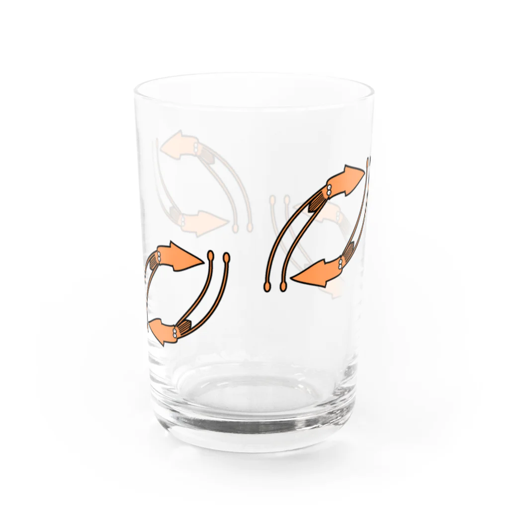 蛇口〆太のお店の干しイカ巴帯 Water Glass :front