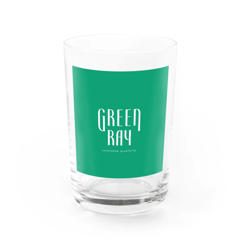 Green Ray Saxophone Quartet公式グッズ♪の【緑×白】ぐりーんれい Water Glass :front