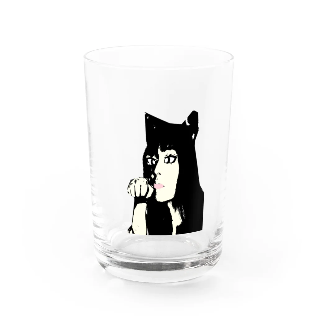 Danke Shoot Coffeeの猫被りの女性 Water Glass :front