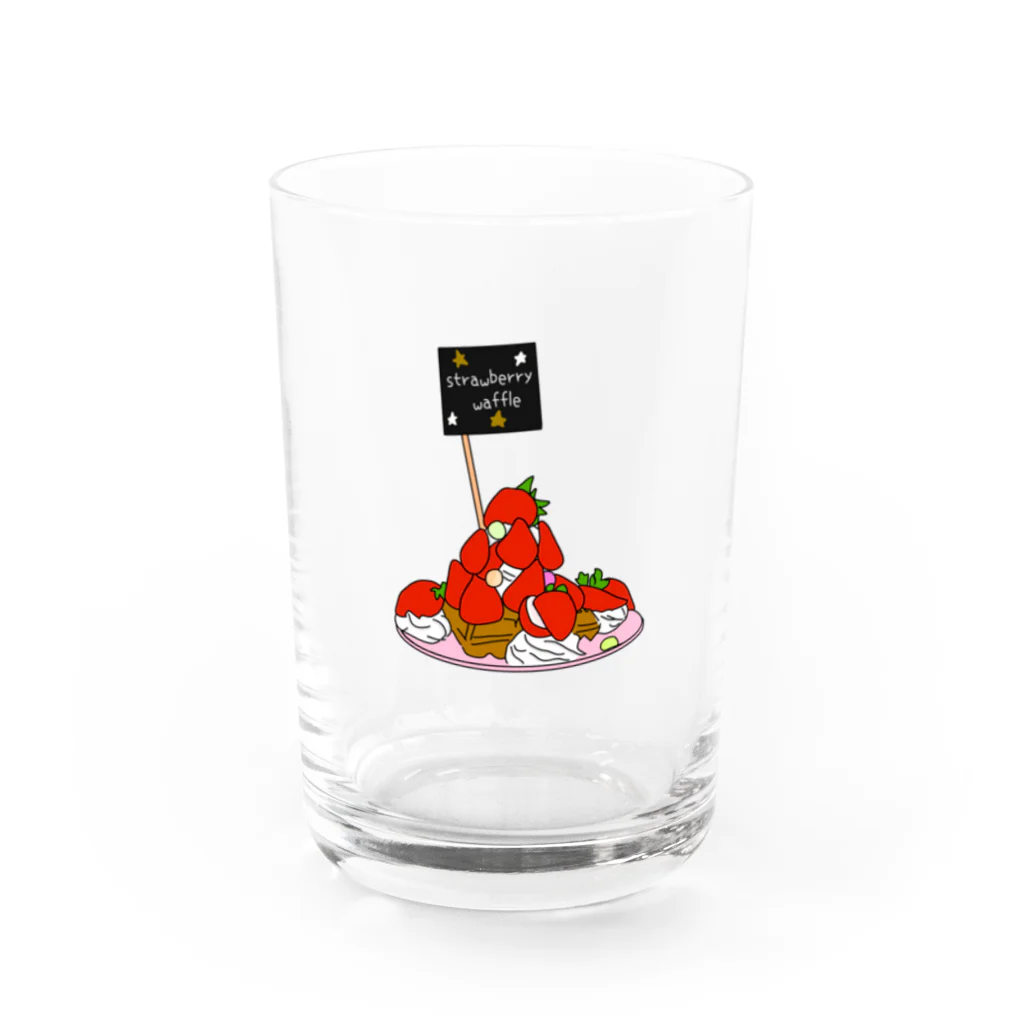 sirakiのおみせのstrawberry waffle Water Glass :front