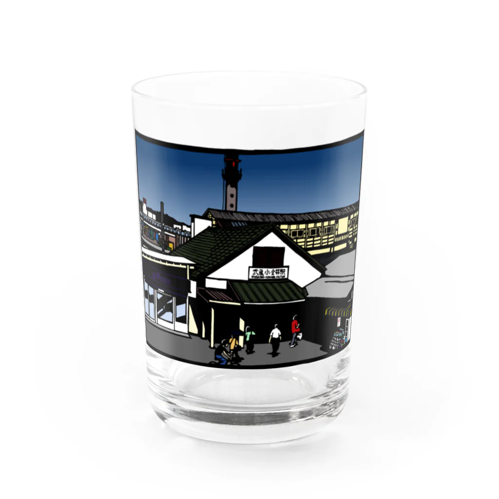 気ままに創作　よろず堂の武蔵小金井駅　いろどり Water Glass :front