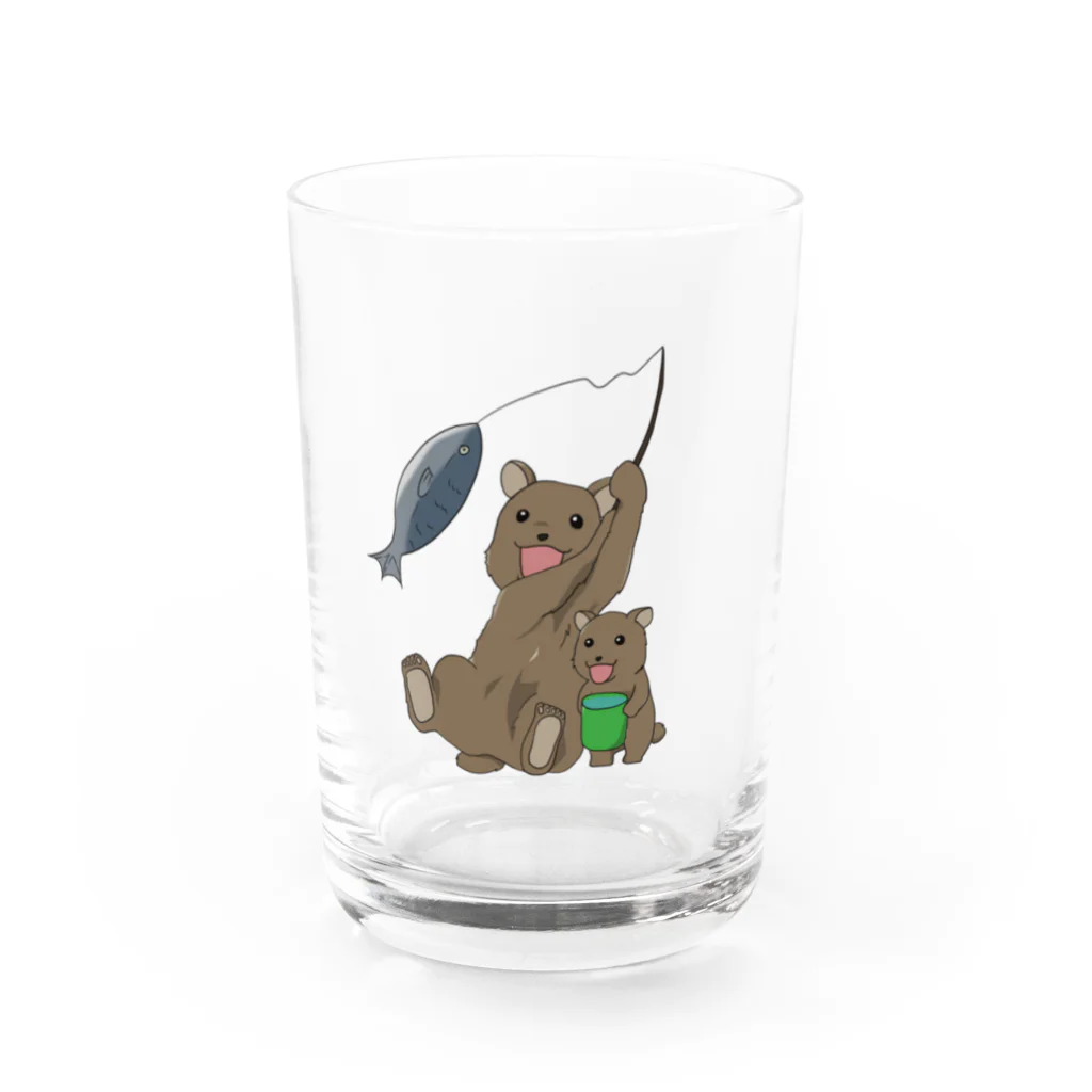 fleurspartyの釣り中の親子熊 Water Glass :front