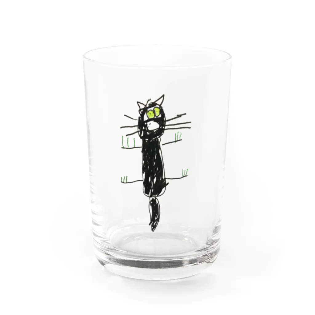 ｴﾘﾝｷﾞと子供達の黒猫クロちゃん Water Glass :front