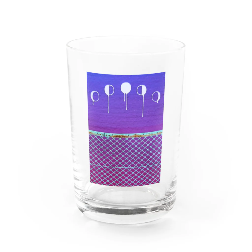 采-aya-の月とフェンス Water Glass :front