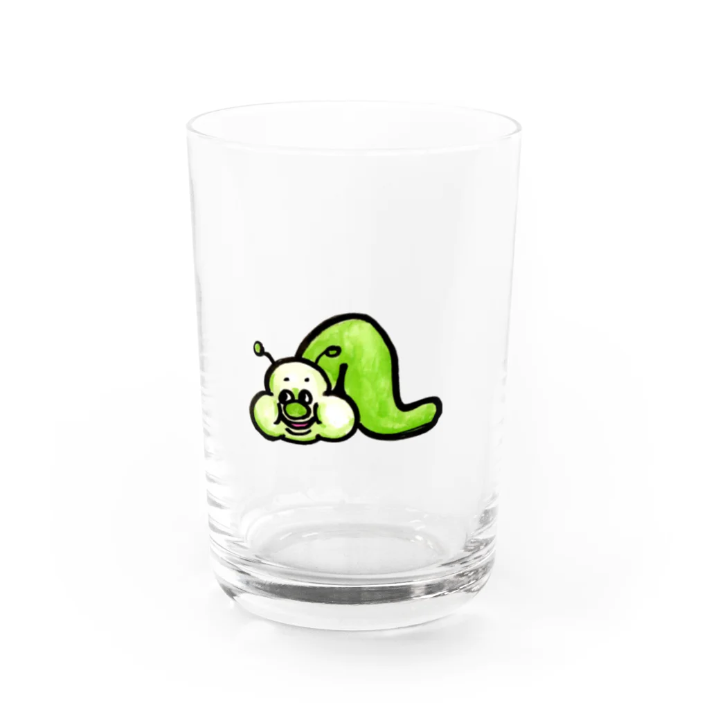 ジョージ＠４コマ漫画家/謎絵師のあおあおアオムシくん Water Glass :front