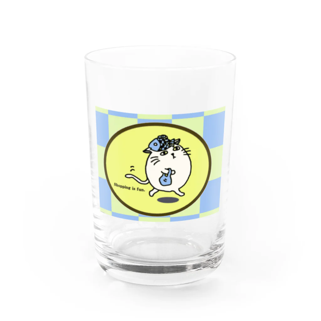 Momonngamonnga zakka のお買い物ねこ Water Glass :front