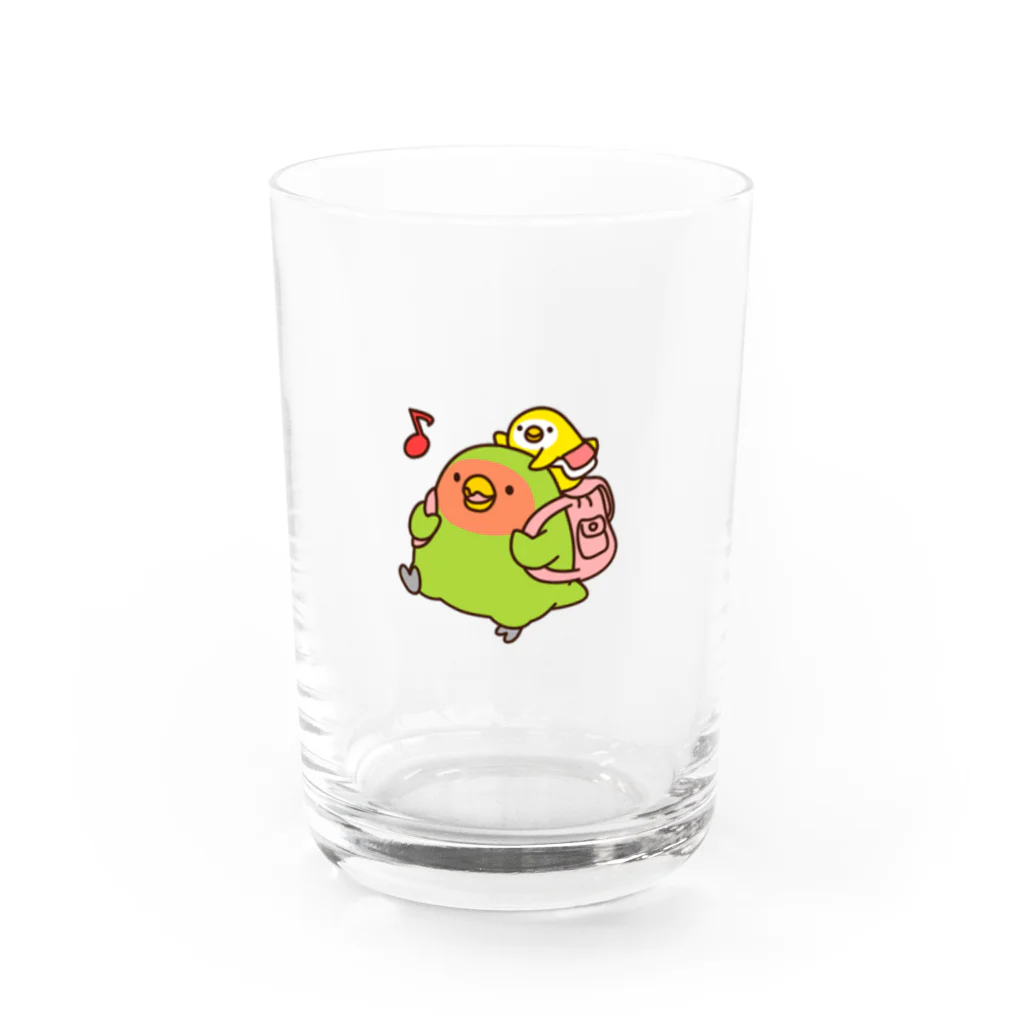 もんとみ | もっちり動物造形作家のコザクラインコのしげもちくん Water Glass :front