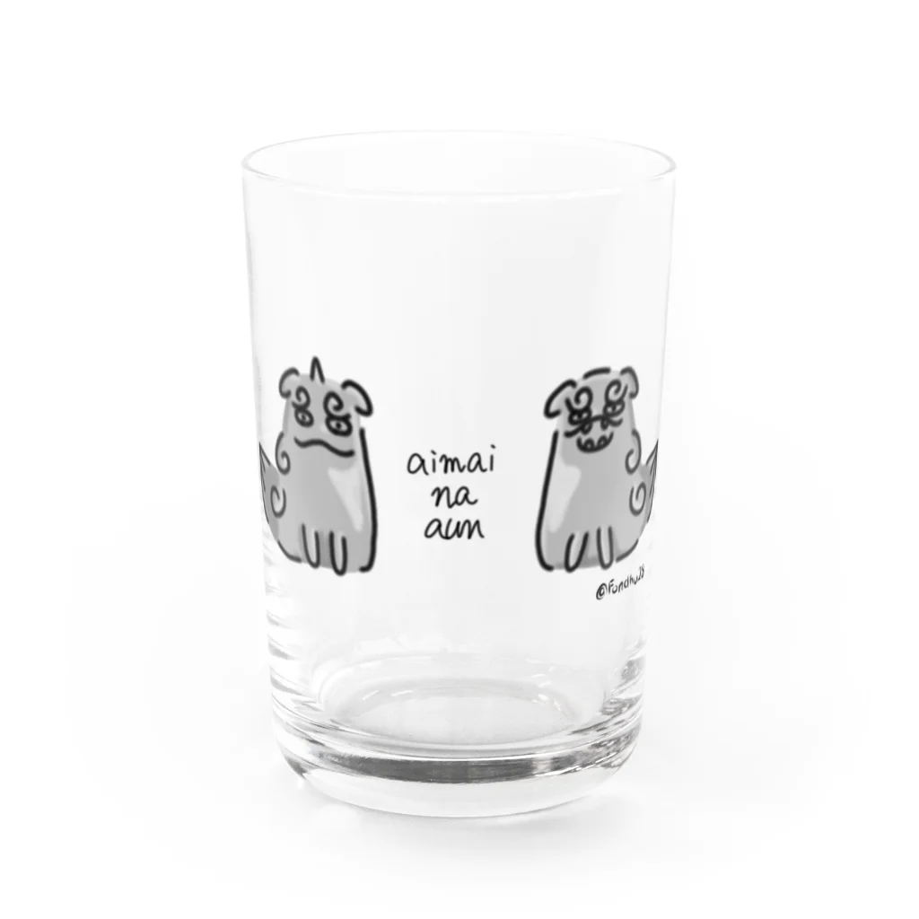 Fondhuの曖昧な阿吽（狛犬） Water Glass :front