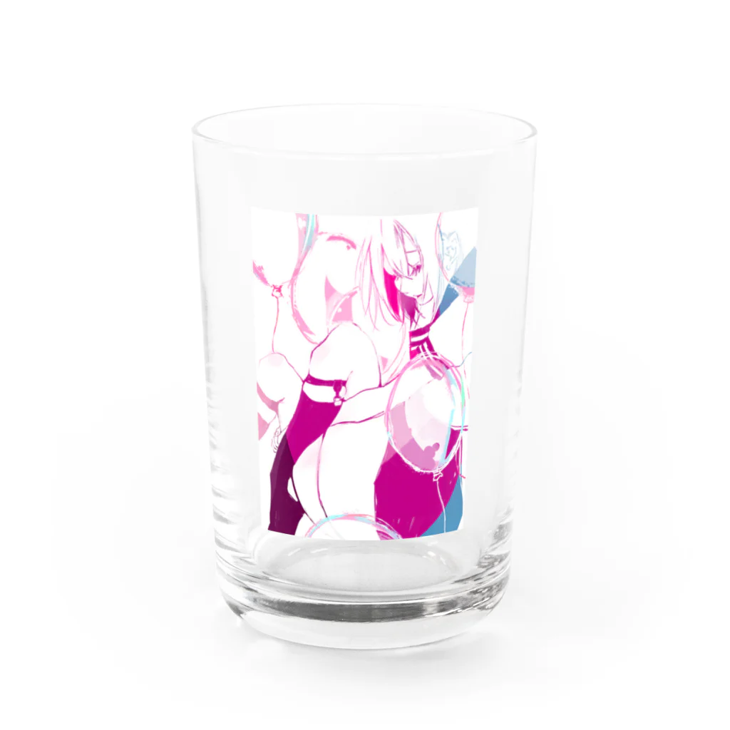 一朶琴の透明少女のグラス Water Glass :front