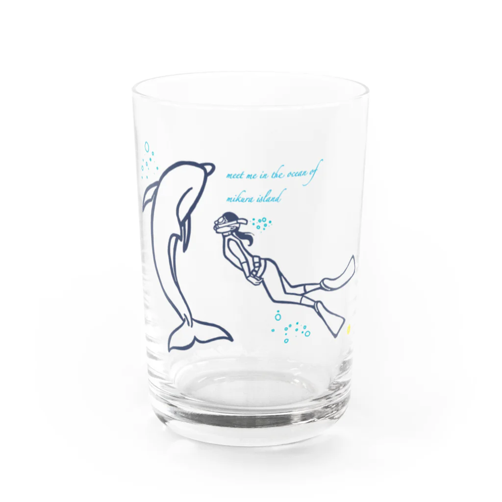 たじんのおみせのドルフィンスイム Water Glass :front