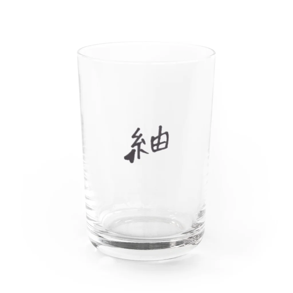 Lilymeの紬　ハートモチーフ Water Glass :front