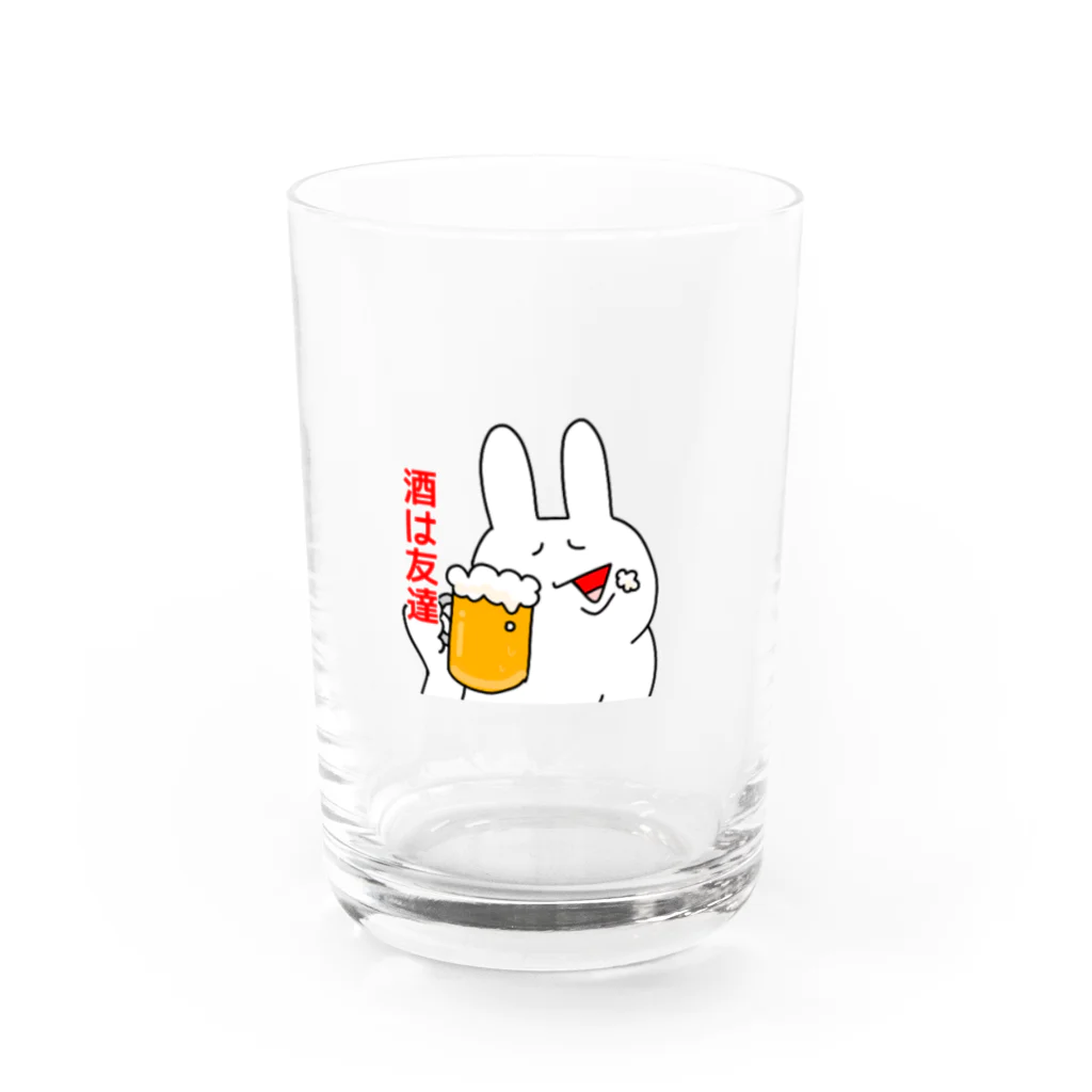 コニシの二重アゴのうさぎ～酒は友達ver.～ Water Glass :front