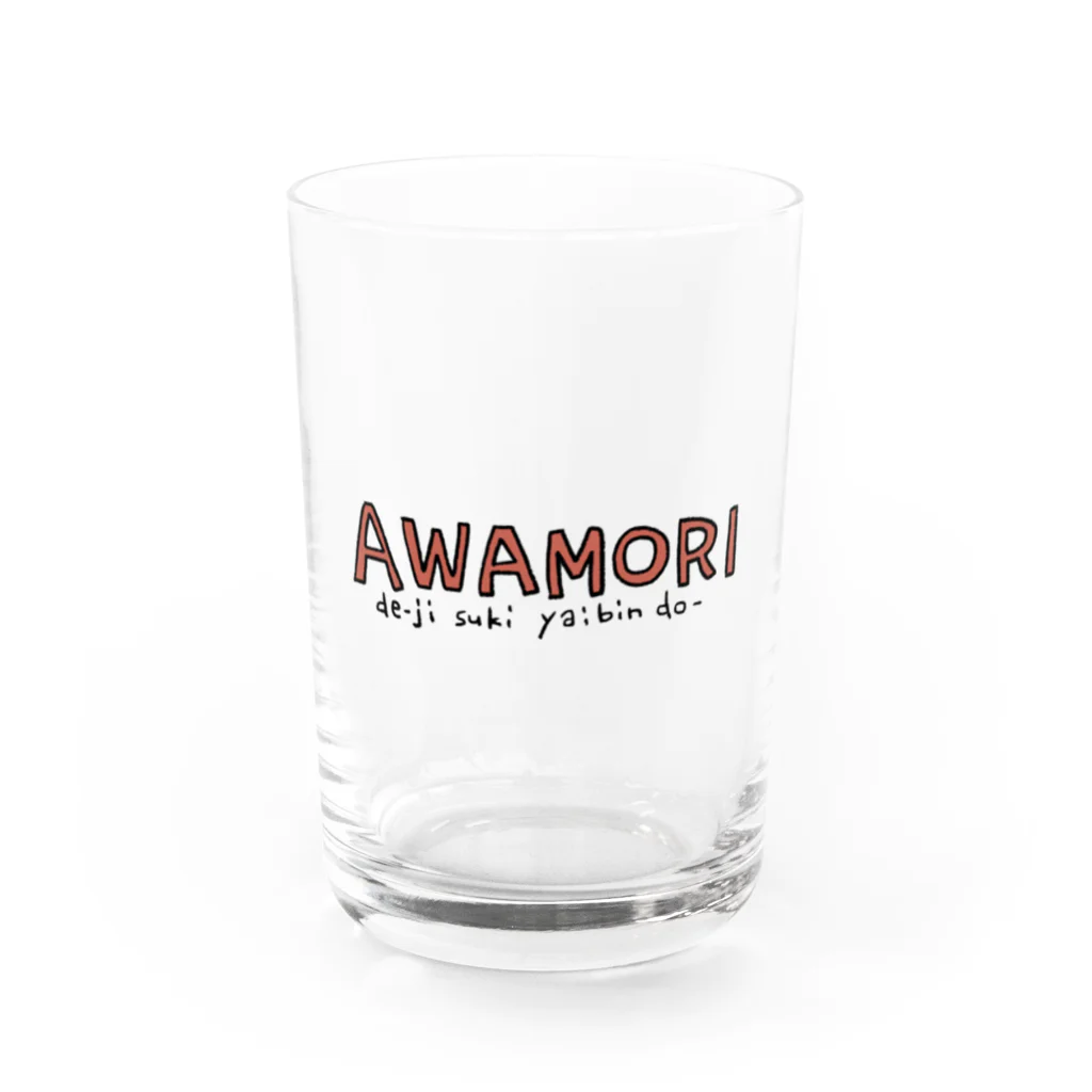 るま@沖縄グッズ販売中のあわもりでーじすきやいびんどー Water Glass :front