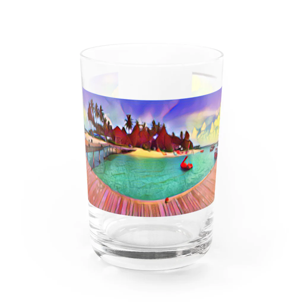 2525asmeのMaldives Water Glass :front