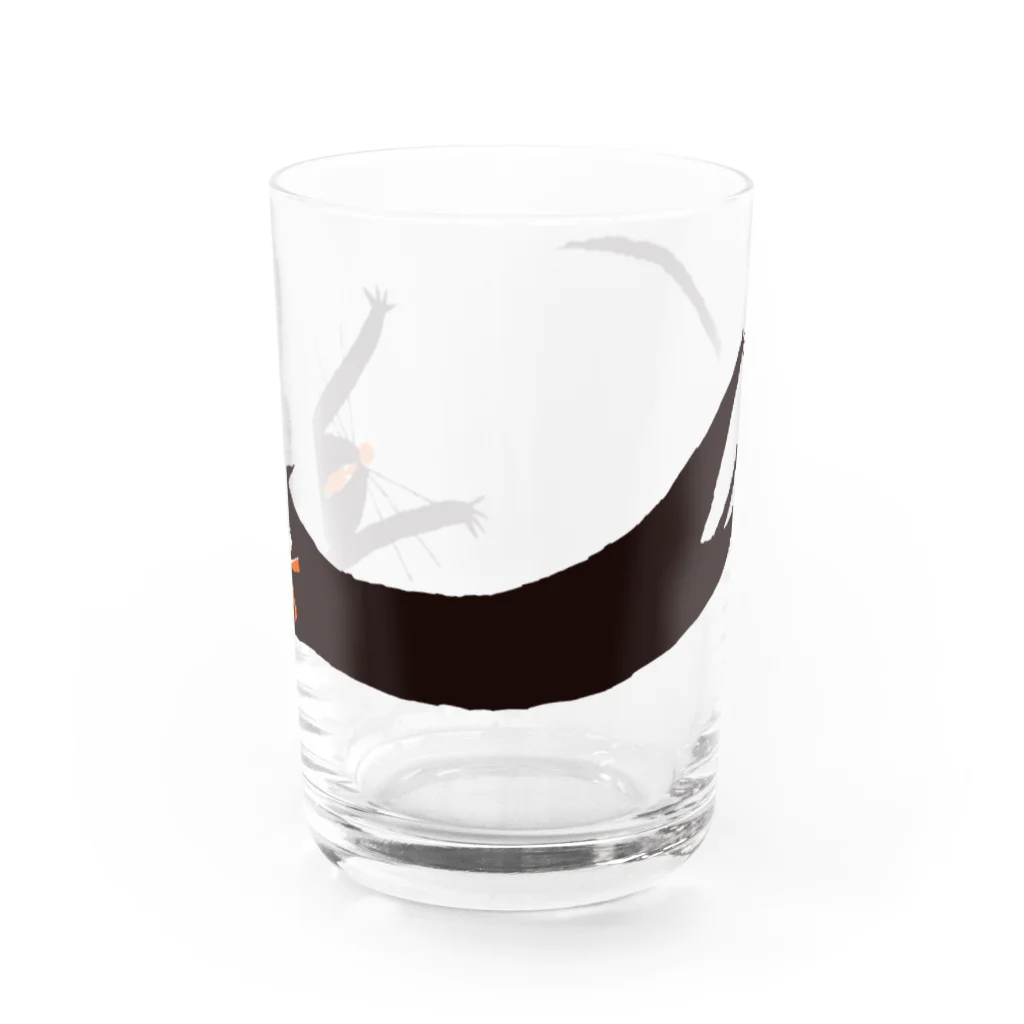 黒ねこ意匠企画室のくろねこ　ろびんちゃん　びろーん Water Glass :front